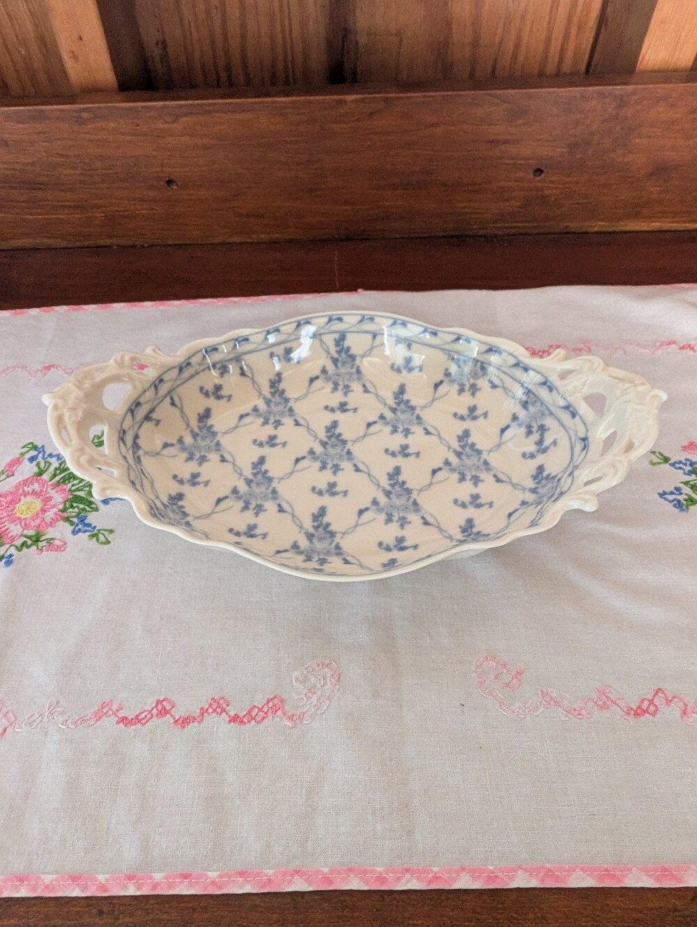 Skye Mcghie Rose Brocade Pierced Oval Dish
